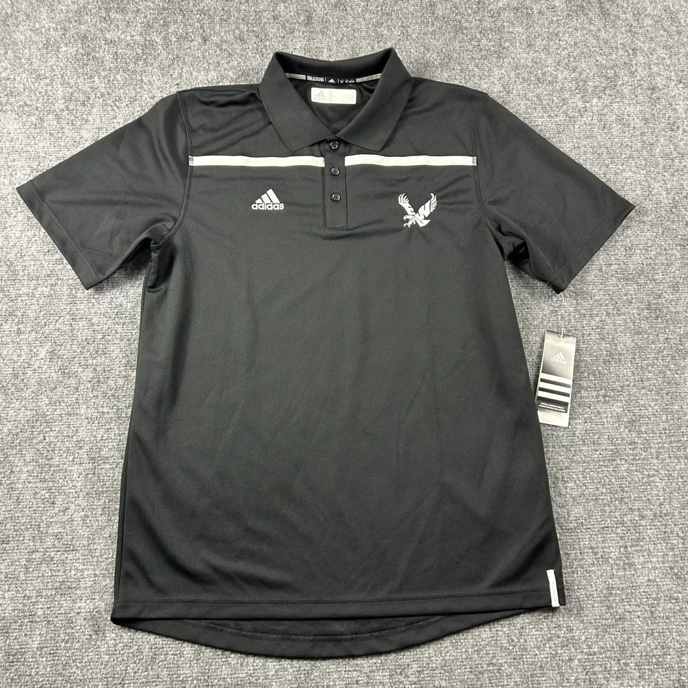 Adidas Coaches Polo Mens M Black White Climalite‎ Eastern Washington Eagles NCAA